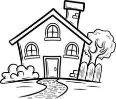Coloring book for children, House vector