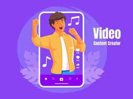 Young black man dancing and singing video content vector