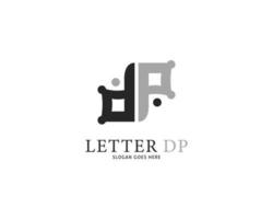 diseño de plantilla de logotipo de letra inicial dp vector