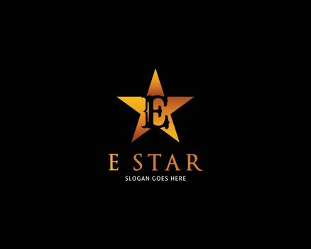 Initial Letter E Star Logo Template Design vector