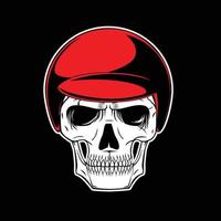 Skull wearing helmet graphic vector