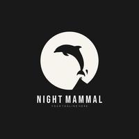 Night mammal minimalist silhouette logo template. Logo design. Vector illustration.