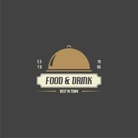 Restaurant logo in vintage style. Food and drink logo. Vector illustration.