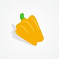 Flat design yellow peppers illustration on isolated background vector