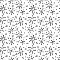 Seamless pattern with viruses. viruses icons on white background.  Doodle illustration with viruses icons vector