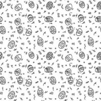 black and white seamless pattern with easter eggs vector