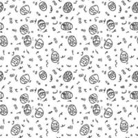 black and white seamless pattern with easter eggs vector