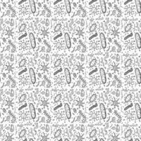 Seamless pattern with viruses. viruses icons on white background.  Doodle illustration with viruses icons vector