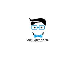 Geek Head Logo Design Illustration vector