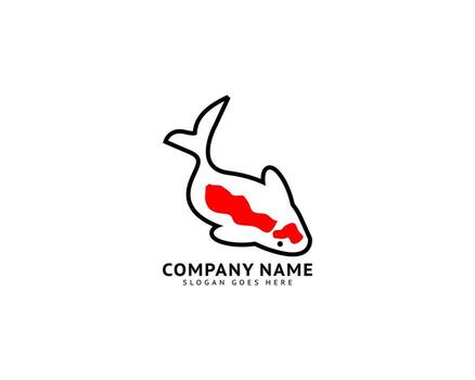 plantilla de icono de vector de logotipo de pez koi