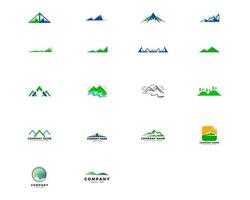 Set of Mountains Logo Design Vector Template