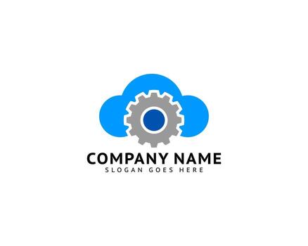 Cloud gear vector logo template