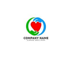 Heart Care Logo Design Template Vector