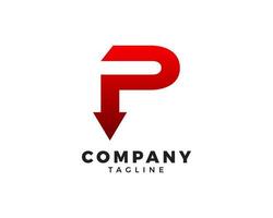 Initial Letter P Arrow Logo Template Design vector