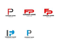 Set of Initial Letter FP Logo Template Design vector