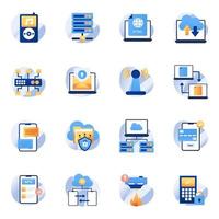 Pack of Iot Flat Icons vector