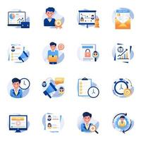 Pack of Recruitment Flat Icons vector