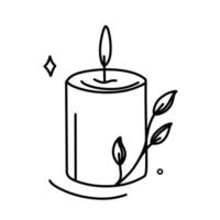 The candle is round. Magic symbols doodles from the boho period mystical hand-drawn elements. Magical vector elements