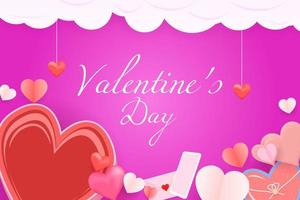 Happy valentine's day background with element vector