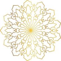 patrón de mandala y diseño de fondo con color dorado, flor, textura, círculo vector