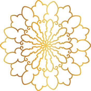 patrón de mandala y diseño de fondo con color dorado, flor, textura, círculo vector