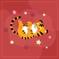 The tiger's limbs are facing upwards vector
