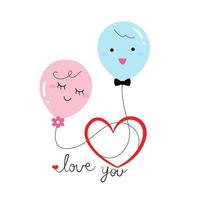 Balloons that symbolize lovers vector