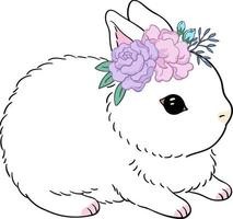 Rabbit with a wreath on his head vector