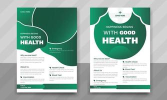 Modern Healthcare Medical Flyer Design for Business Agency. a4 template design leaflet with cover vector illustration Pro download