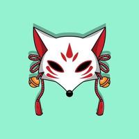 máscara kitsune japonesa, ilustración vectorial eps.10 vector