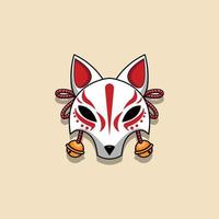 máscara kitsune japonesa, ilustración vectorial eps.10 vector