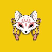 Cute japanese kitsune mask, Vector illustration eps.10