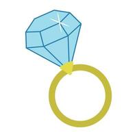 Golden Sparkling Diamond Ring doodle vector
