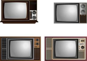 varios televisores antiguos realistas vector