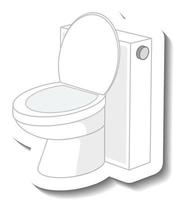 Wc con descarga de agua sobre fondo blanco. vector