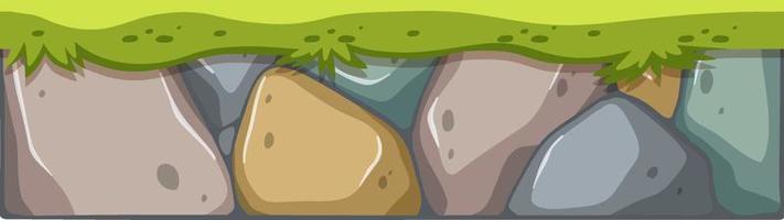 Isolated stone block with green grass vector