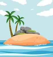 Deserted island on the ocean vector