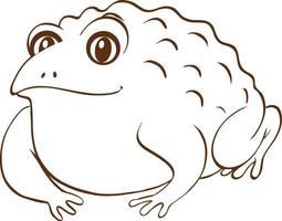 Frog in doodle simple style on white background vector