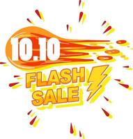 banner de fuego de promoción de venta flash 10.10 vector