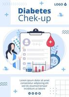 Diabetes Testing Flyer Template Flat Design Illustration Editable of Square Background Suitable for Healthcare Social media or Greetings Card vector