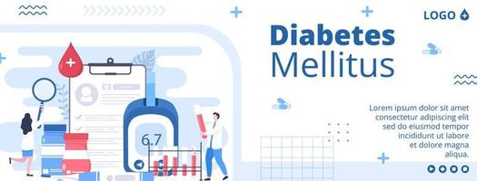 Diabetes Testing Cover Template Flat Design Illustration Editable of Square Background Suitable for Healthcare Social media or Greetings Card vector