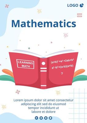 Learning Mathematics Education and Knowledge Flyer Template Flat Illustration Editable of Square Background Suitable for Social Media or Web