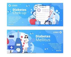 Diabetes Testing Banner Template Flat Design Illustration Editable of Square Background Suitable for Healthcare Social Media or Greetings Card vector