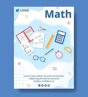 Learning Mathematics Education and Knowledge Poster Template Flat Illustration Editable of Square Background Suitable for Social Media or Web vector