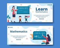 Learning Mathematics Education and Knowledge Banner Template Flat Illustration Editable of Square Background Suitable for Social Media or Web vector