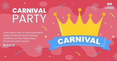 ilustración plana de plantilla de publicación de celebración de carnaval feliz editable de fondo cuadrado adecuado para redes sociales o tarjeta de felicitación vector