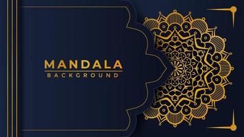 Mandala Background Design with Golden Color vector