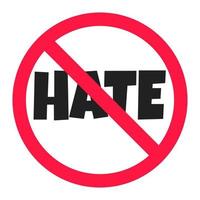 Stop hate circle icon sign flat style design vector illustration.