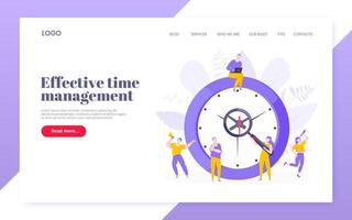 Effective work time management business concept flat style design vector illustration.