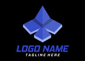 New blue 3d paper airplane logo vector, logo for business and more. Vector illustration.